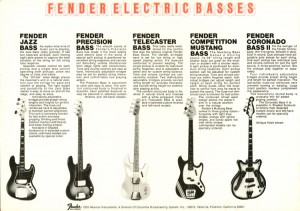 Fender Basses catalogue